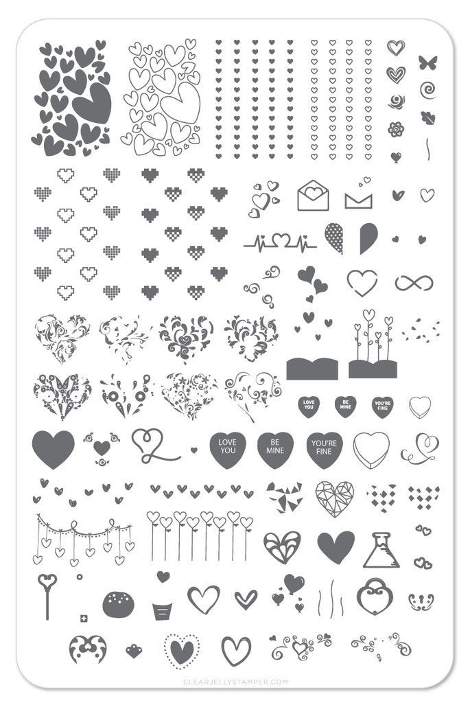 Show the Love (CjS V-05) - Clear Jelly Stamping Plate