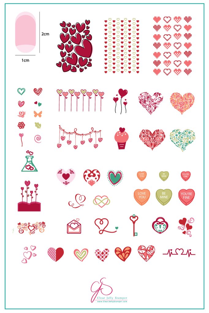 Show the Love (CjS V-05) - Clear Jelly Stamping Plate Main image