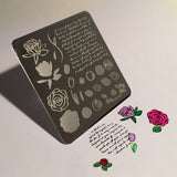 Simple Rose and Script - CJS Small Stamping Plate