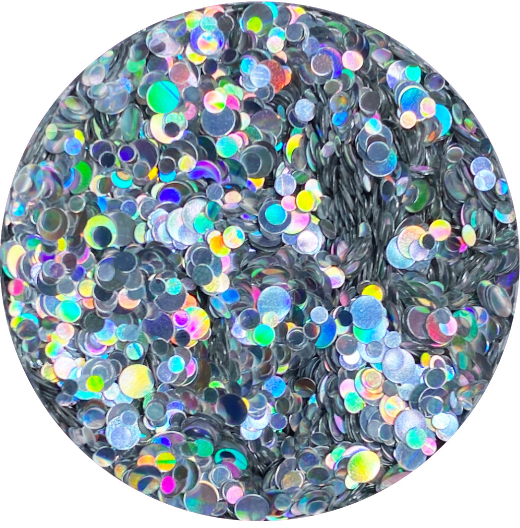 Silver Baubles Holographic Confetti Glitter - 2 Sizes Secondary image