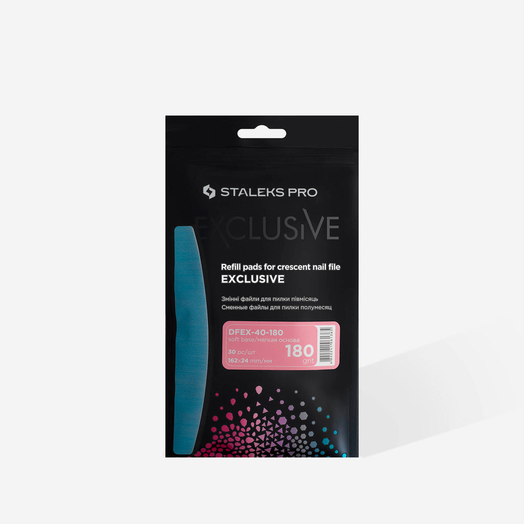 EXCLUSIVE Nail File Half Moon / Crescent PADDED Refills - Fits Expert 40 Metal File - 30 pieces