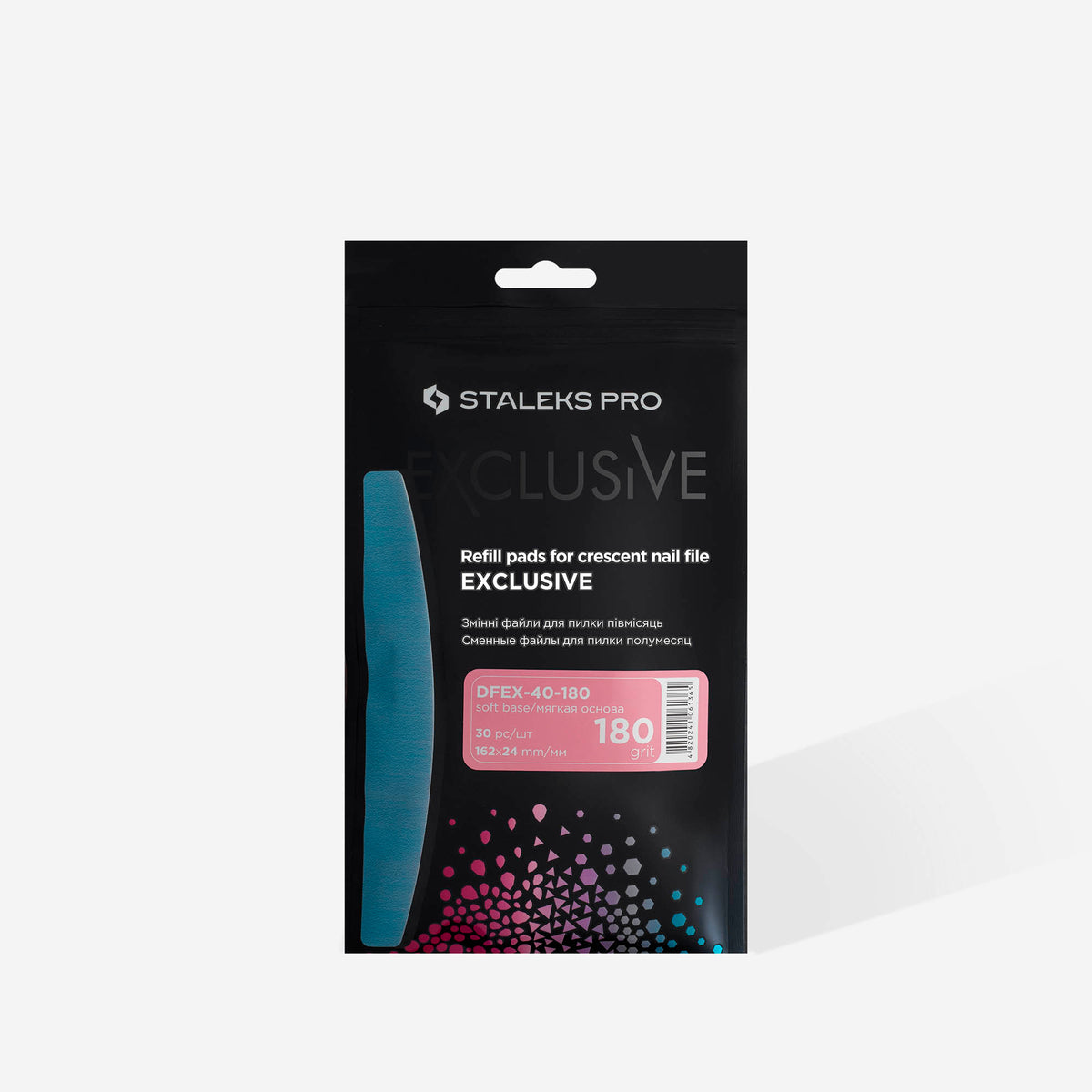 EXCLUSIVE Nail File Half Moon / Crescent PADDED Refills - Fits Expert 40 Metal File - 30 pieces