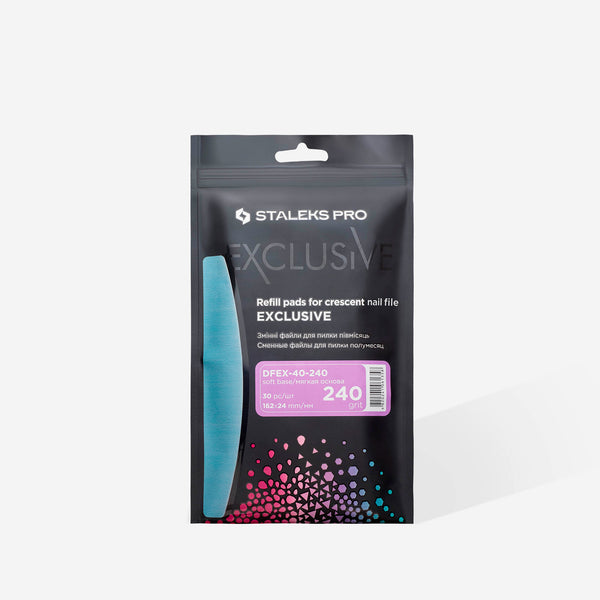 EXCLUSIVE Nail File Half Moon / Crescent PADDED Refills - Fits Expert 40 Metal File - 30 pieces