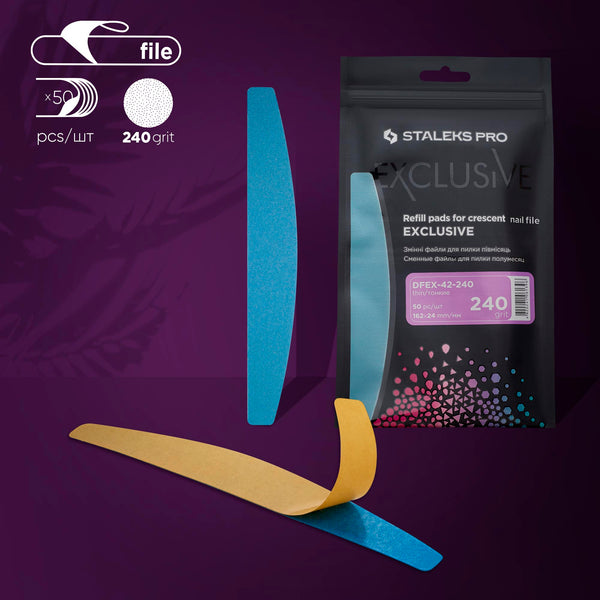 EXCLUSIVE Nail File Half Moon / Crescent Refills - Fits Expert 40 Metal Files - 50 piece