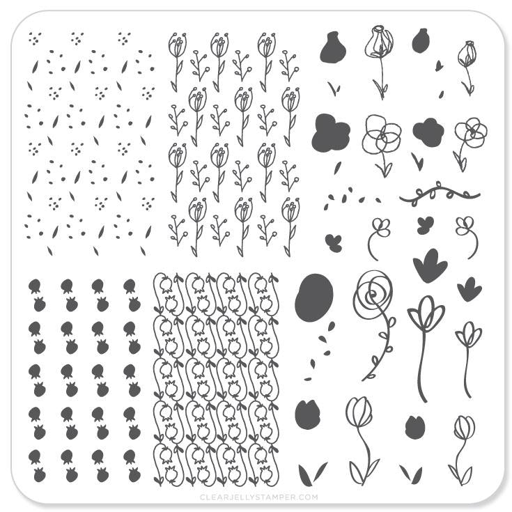Spring Garden - Little Sister (CjS-32) - CJS Small Stamping Plate Secondary image