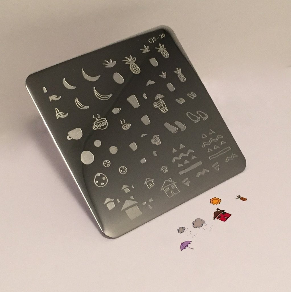 Summer Drinks and Fruit Doodle (CjS-20)- CJS Small Stamping Plate Secondary image