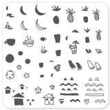 Summer Drinks and Fruit Doodle (CjS-20)- CJS Small Stamping Plate