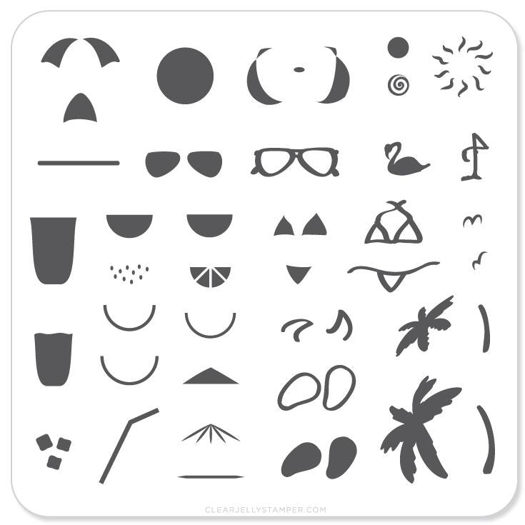 Summer Fun (CjS-16) - CJS Small Stamping Plate Secondary image