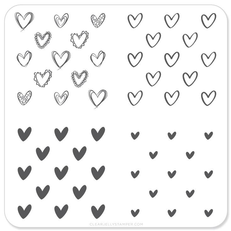 Super Cute Hearts (CjS V-02) - CJS Small Stamping Plate Secondary image