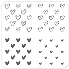 Super Cute Hearts (CjS V-02) - CJS Small Stamping Plate