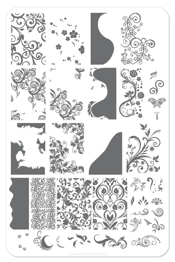 Sweet Swirls (CjS-48)  - Clear Jelly Stamping Plate Secondary image