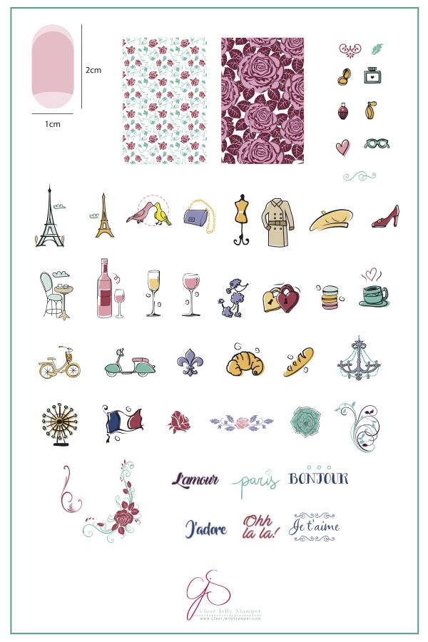 A Taste of France (CJS-47) -  Clear Jelly Stamping Plate Main image