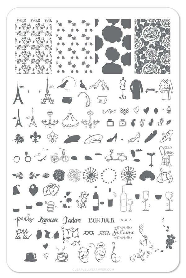 A Taste of France (CJS-47) -  Clear Jelly Stamping Plate