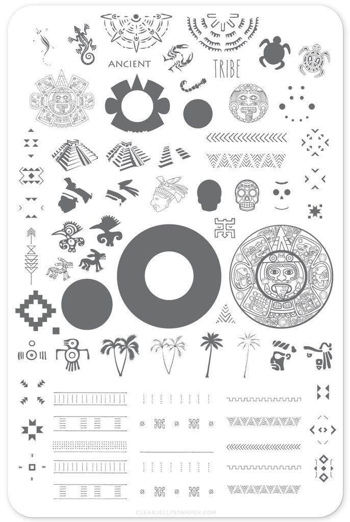 Ancient Tribal (CJS-79) - Clear Jelly Stamping Plate Main image