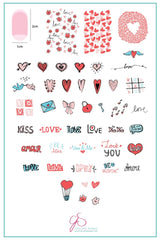 LoVe Notes (CjS V-12)  - Clear Jelly Stamping Plate