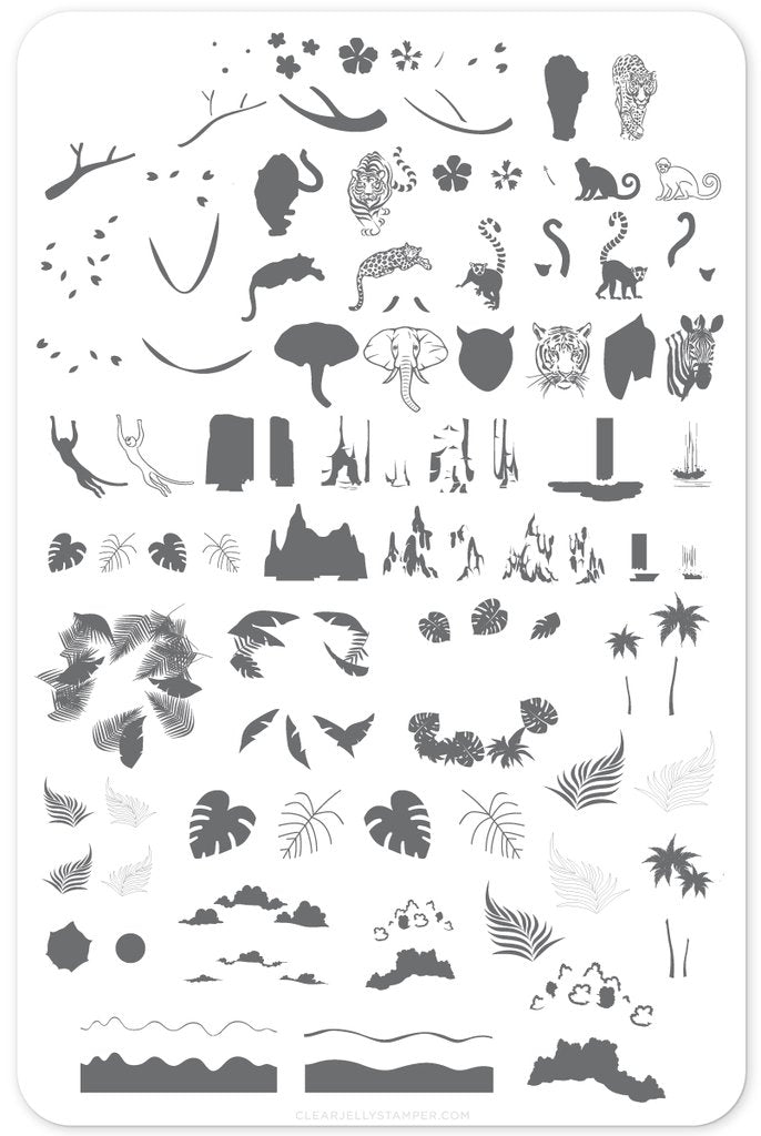 Suzie's Welcome to the Jungle (CjS LC-34) -  Clear Jelly Stamping Plate