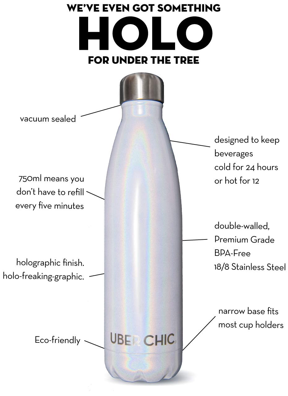 Holo Water Bottle - Uber Chic Accessories Secondary image