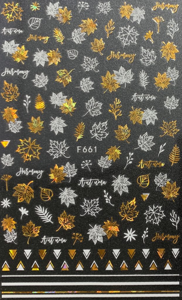 Pasties - White & Gold Leaves Outlines # 661