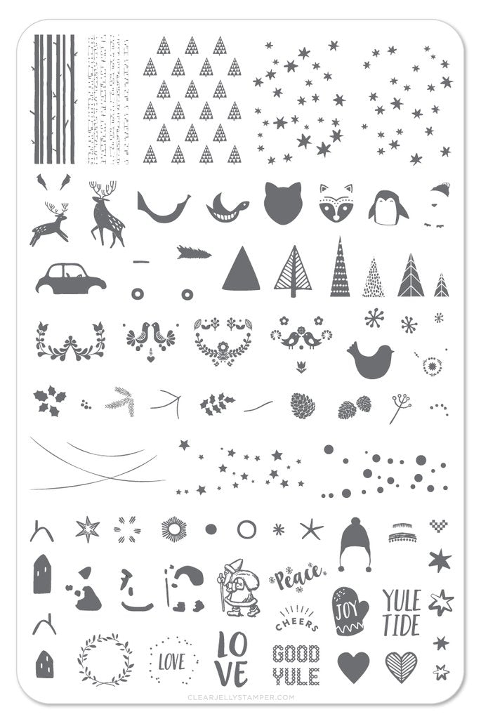Yule Tide Christmas (CjSC-13) - Clear Jelly Stamping Plate