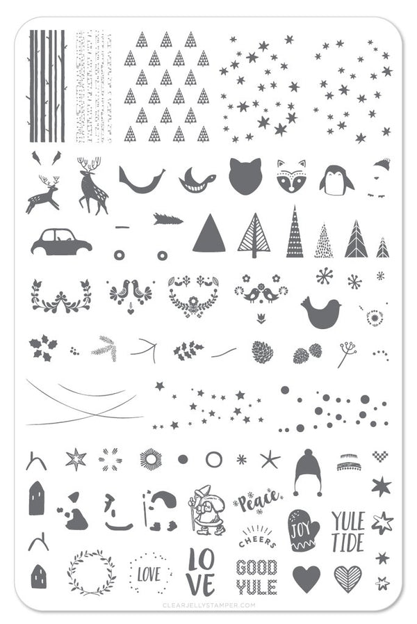Yule Tide Christmas (CjSC-13) - Clear Jelly Stamping Plate